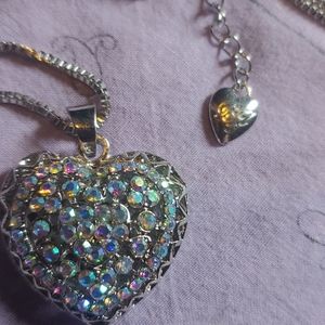 Betsey johnson diamond heart necklace